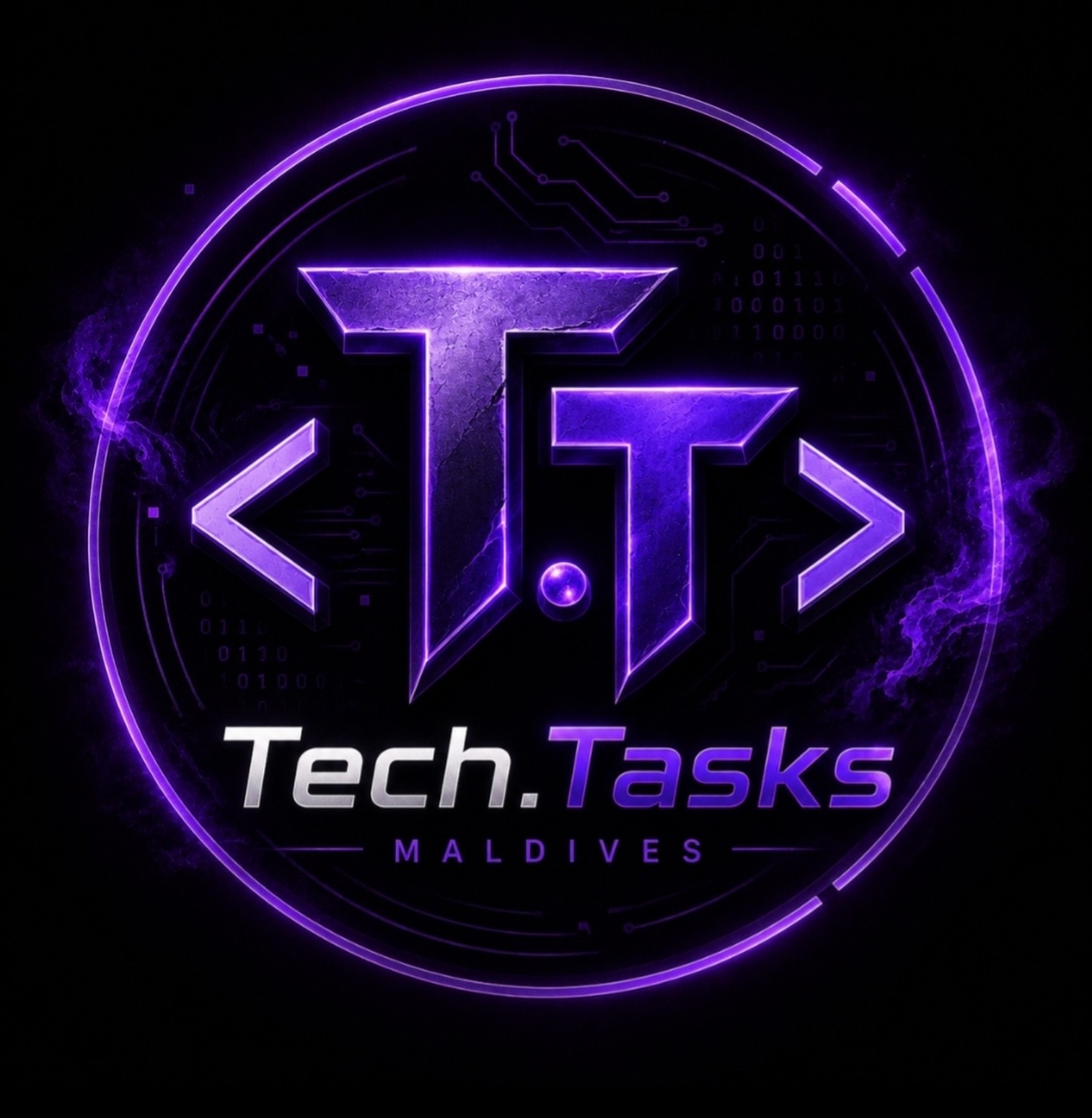 Tech.Tasks Maldives purple technology logo